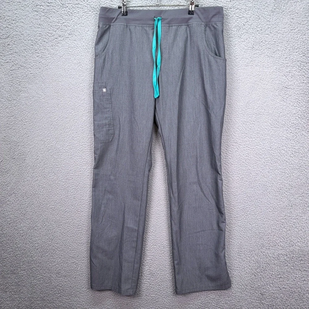 FIGS Scrub Pants Womens L/T Gray Kade Cargo Nurse Doctor Comfort Office Work